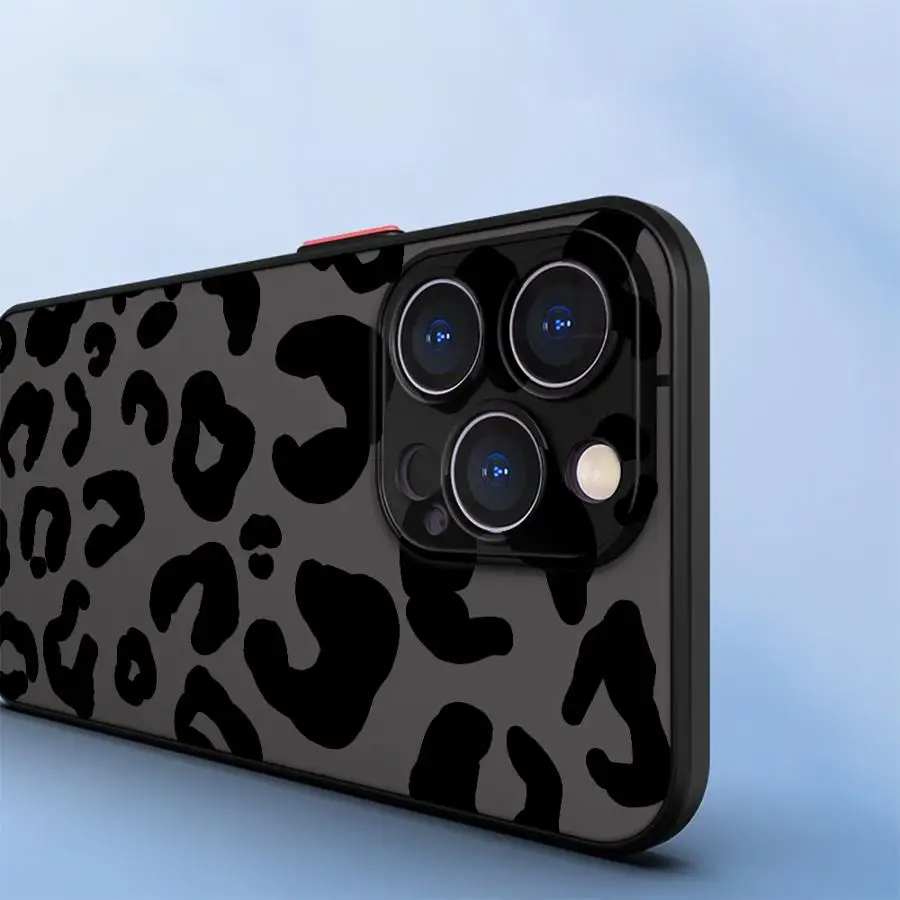 Custodia morbida per Apple iPhone 12 13 11 Pro Max 15 16 14Plus XS Max 7 8 13 Mini Leopard Art