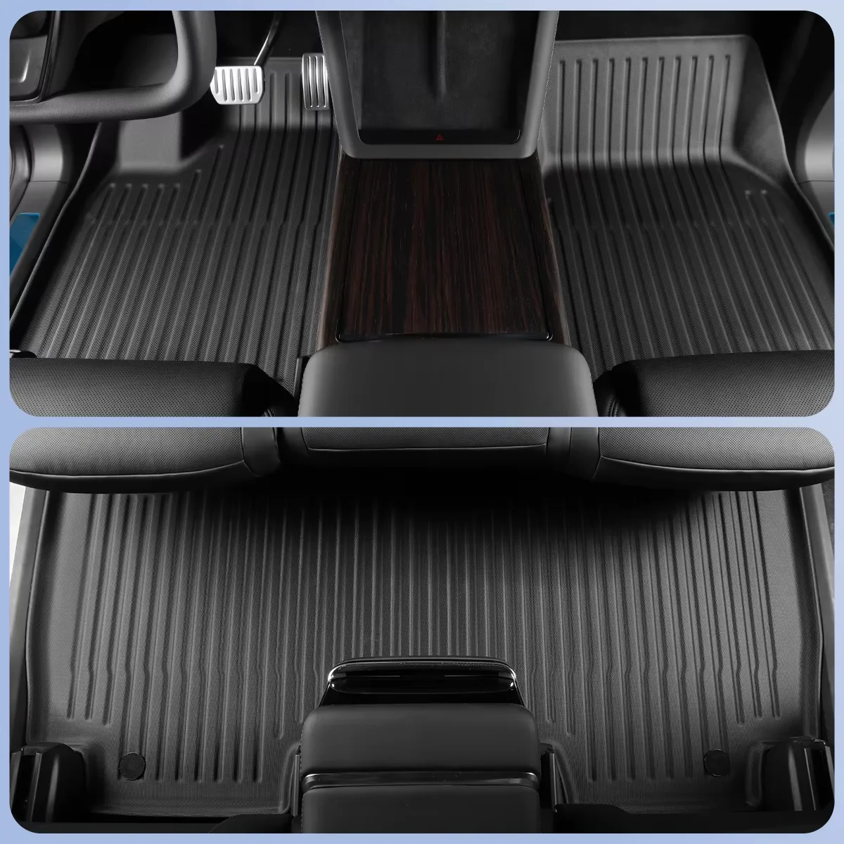 Smabee Left Drive for Tesla Model X 2022-2025 TPE Car All-weather Floor Mats Lower Trunk Mat Backrest liner Accessories Black