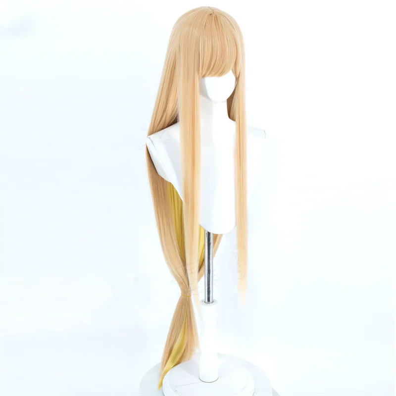 映画アニメ宇宙王女かぐや大人のコスプレウィッグ黄色のロングヘア耐熱合成かつらハロウィンカーニバル小道具