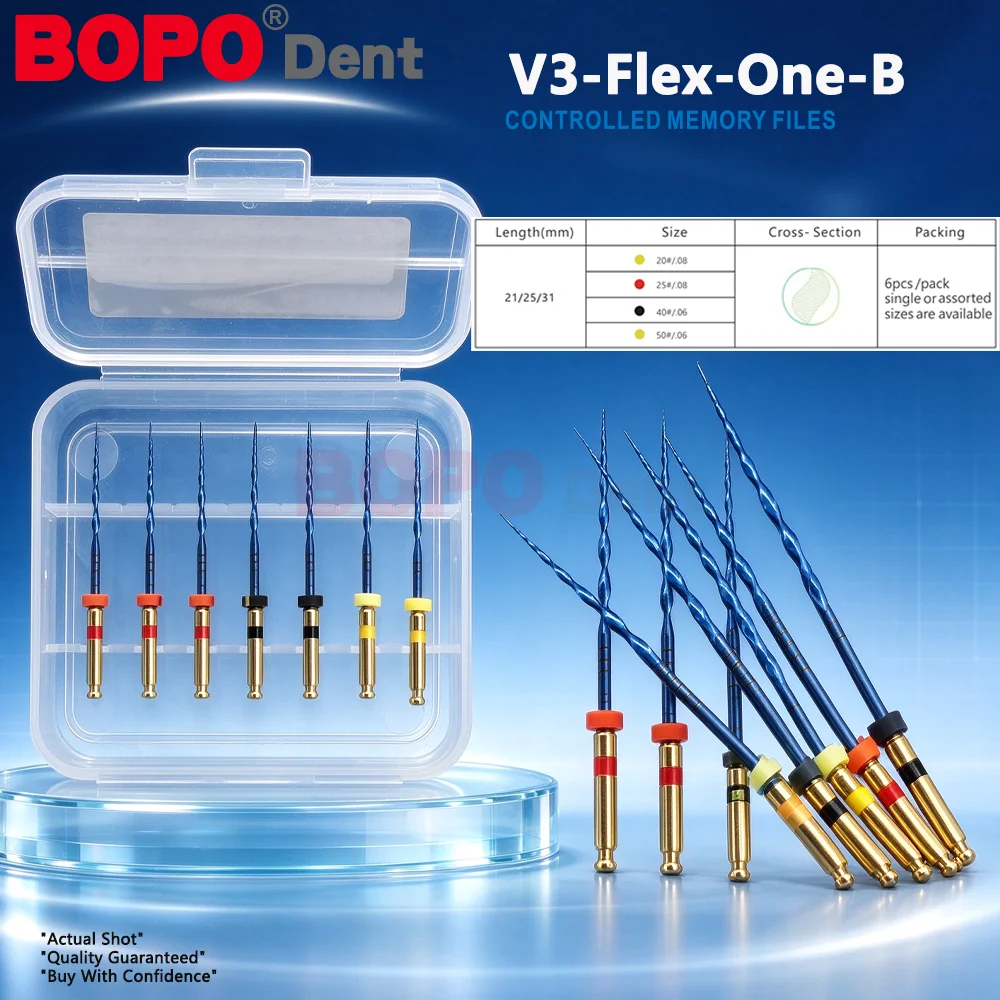 6pcs Dental Only One Files Reciprocal Blue Files R25 R40 R50 Reciprocation Endo NITI File Heat Dentistry Endodontic Instrument