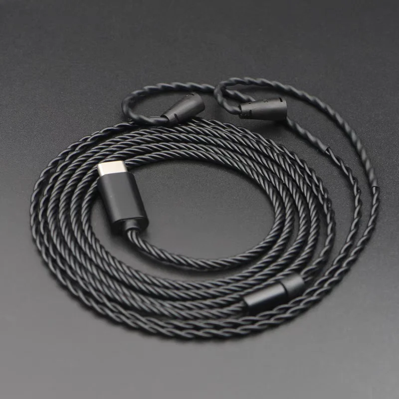 Premium Single Crystal Copper Plated Upgrade Cable for IE80 IE80S IE8i IE8 with Microphone Type-C 3.5mm Plug
