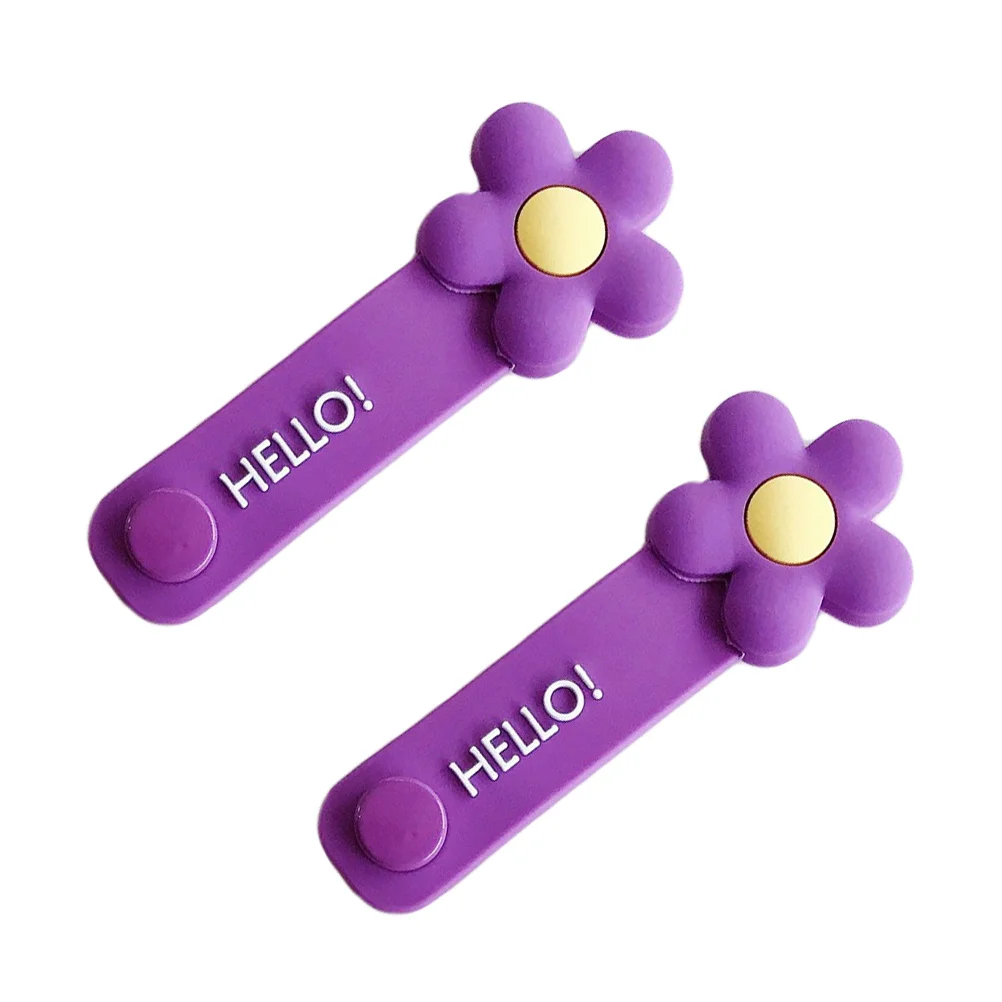 

2Pcs Practical Flower Cable Clip Eco Friendly Material Wire Holder for Home Office Use Purple Wire Holder Organizer