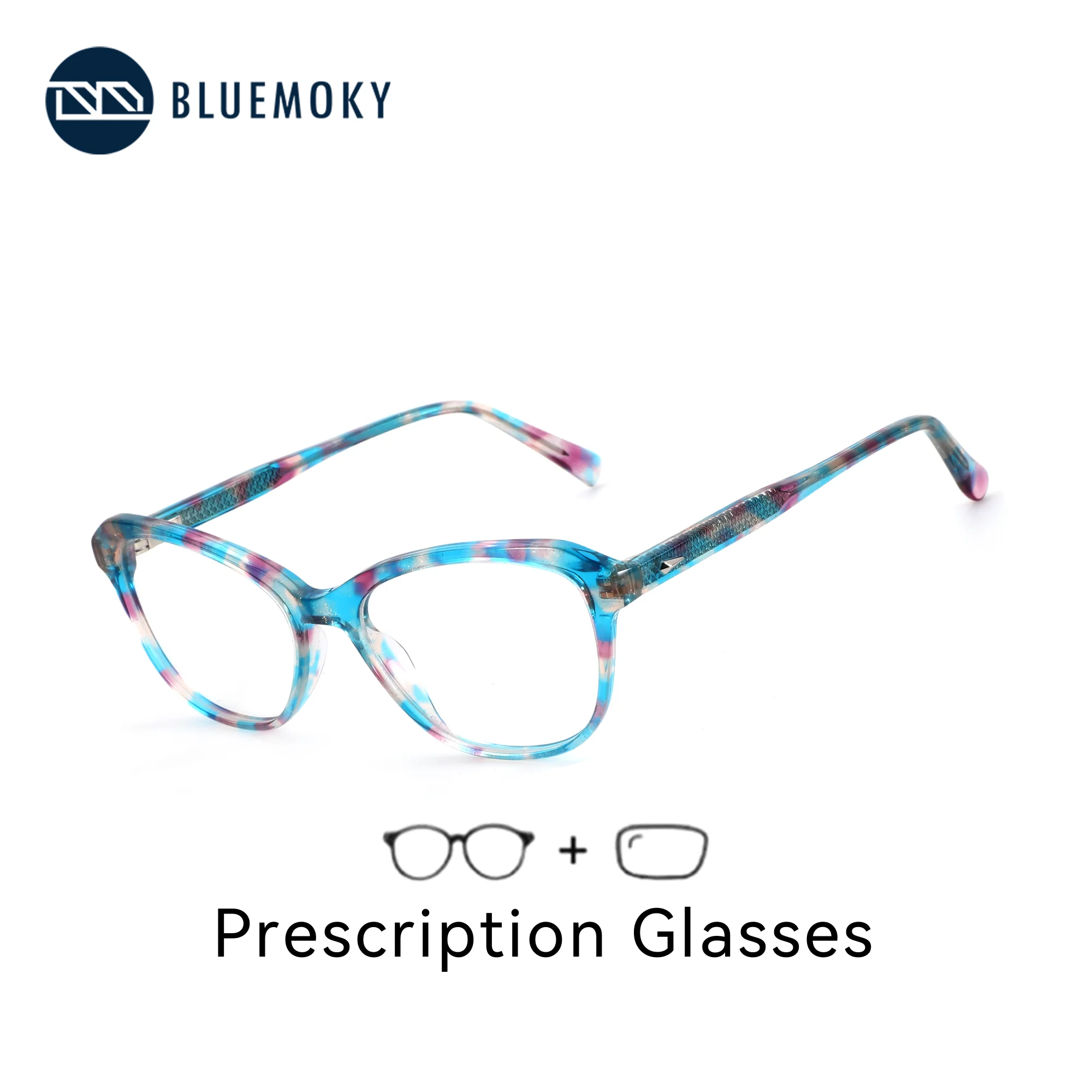

BLUEMOKY Fashion Acetate Square Prescription Glasses For Women Photochromic Optical Eyewear Progressive Multifocal Eyeglasses