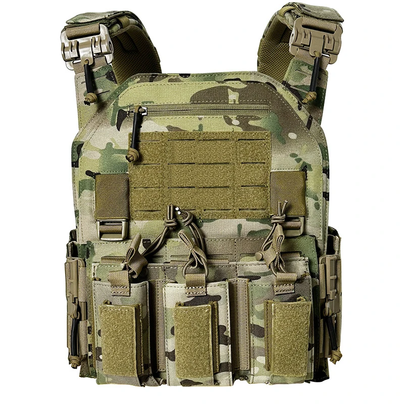 Wear-resistant quick-release laser-cut molle system outdoor hunting training tactical vest made of nylon material