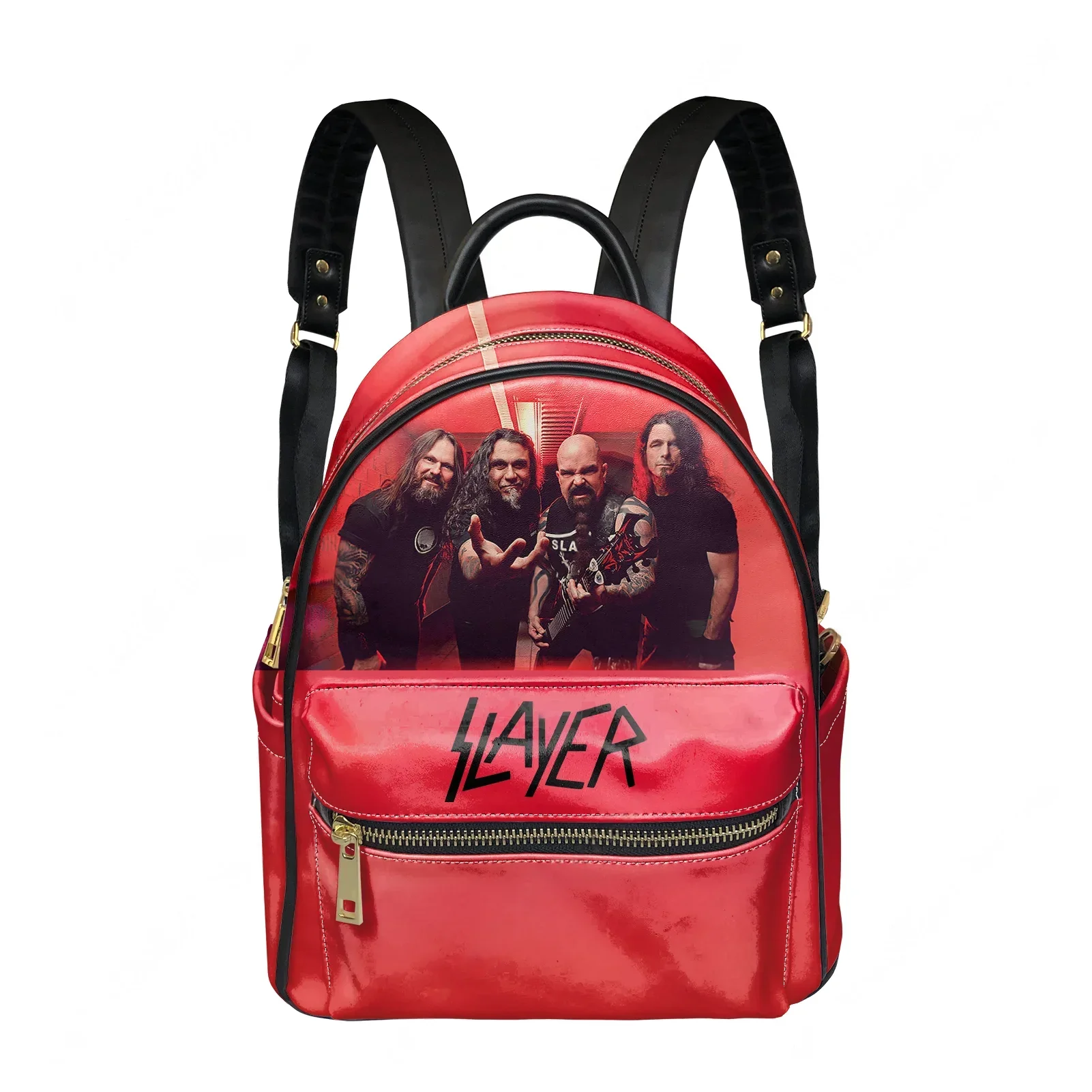 Slayer Backpack Womens Mens Knapsack Personalized Photo Text Double Shoulder Bag Business Travel Bookbag Custom Made Daypacks