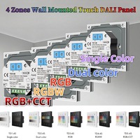 TD1/D2/D3/D4/D5-4S Skydance 4 Zones Wall Mounted Touch DALI Panel 1-5 color DALl master For CCT/RGB/RGBW/RGB+CCT led strip 24VDC