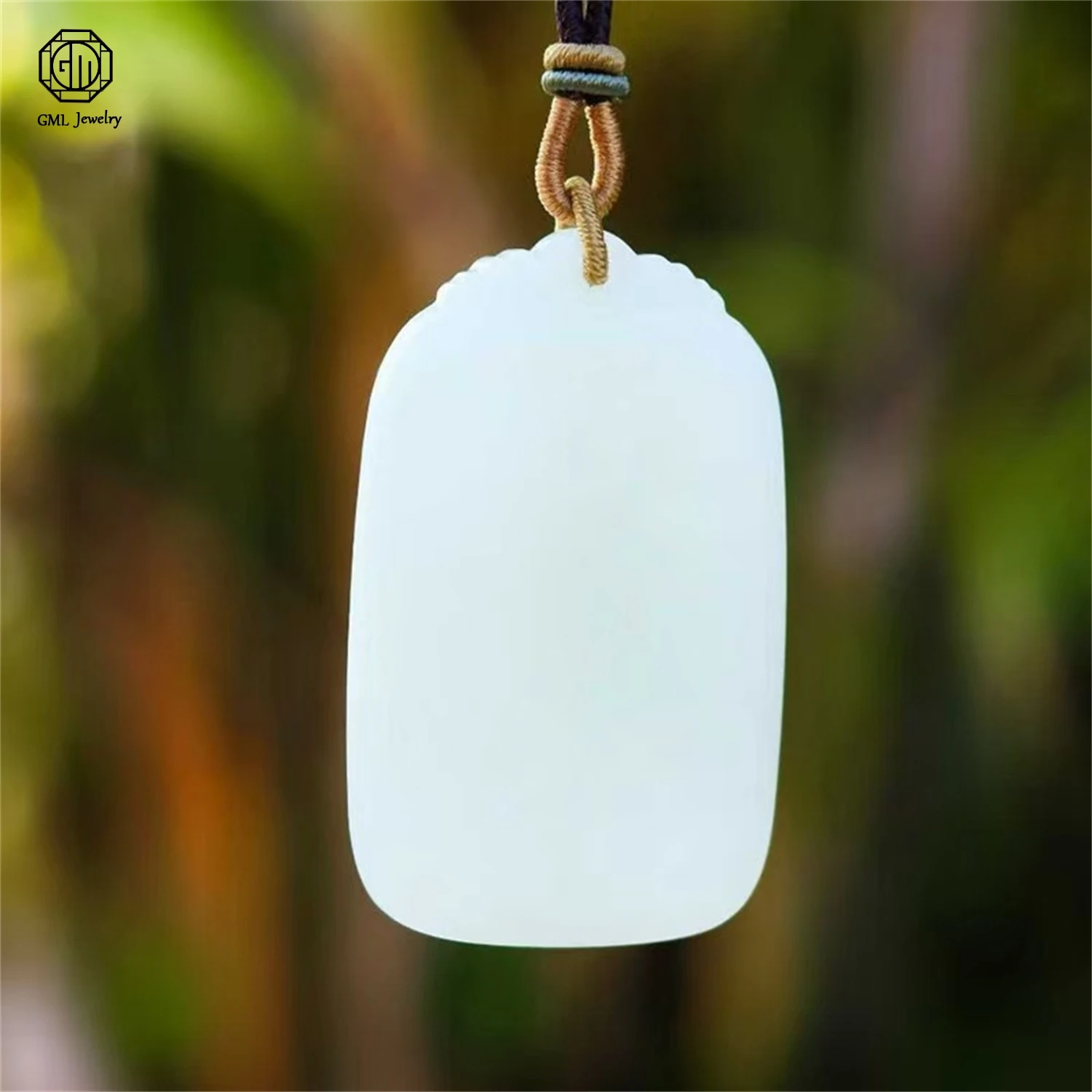 

Натуральный русский нефрит Хэтянь (белый жадеит) в форме плакетки «Мир», унисекс, кулон-подвеска, ожерелье с драгоценным камнем, зеленое нефритовое украшение, подарок