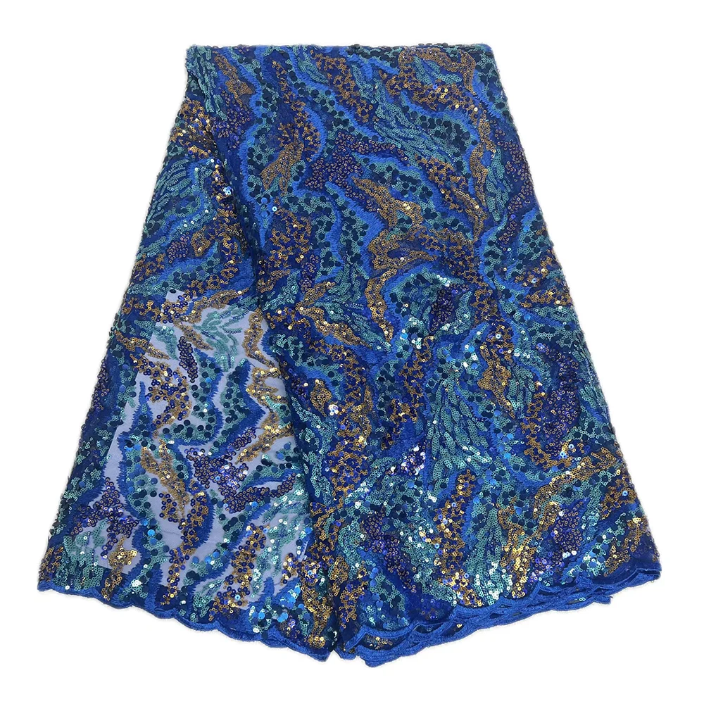 Нигерийский тюль с блестками и бисером, кружевная ткань, 5 ярдов, высококачественный кружевной материал для свадебного платья, шитье, вышивка, бисер, кружево
