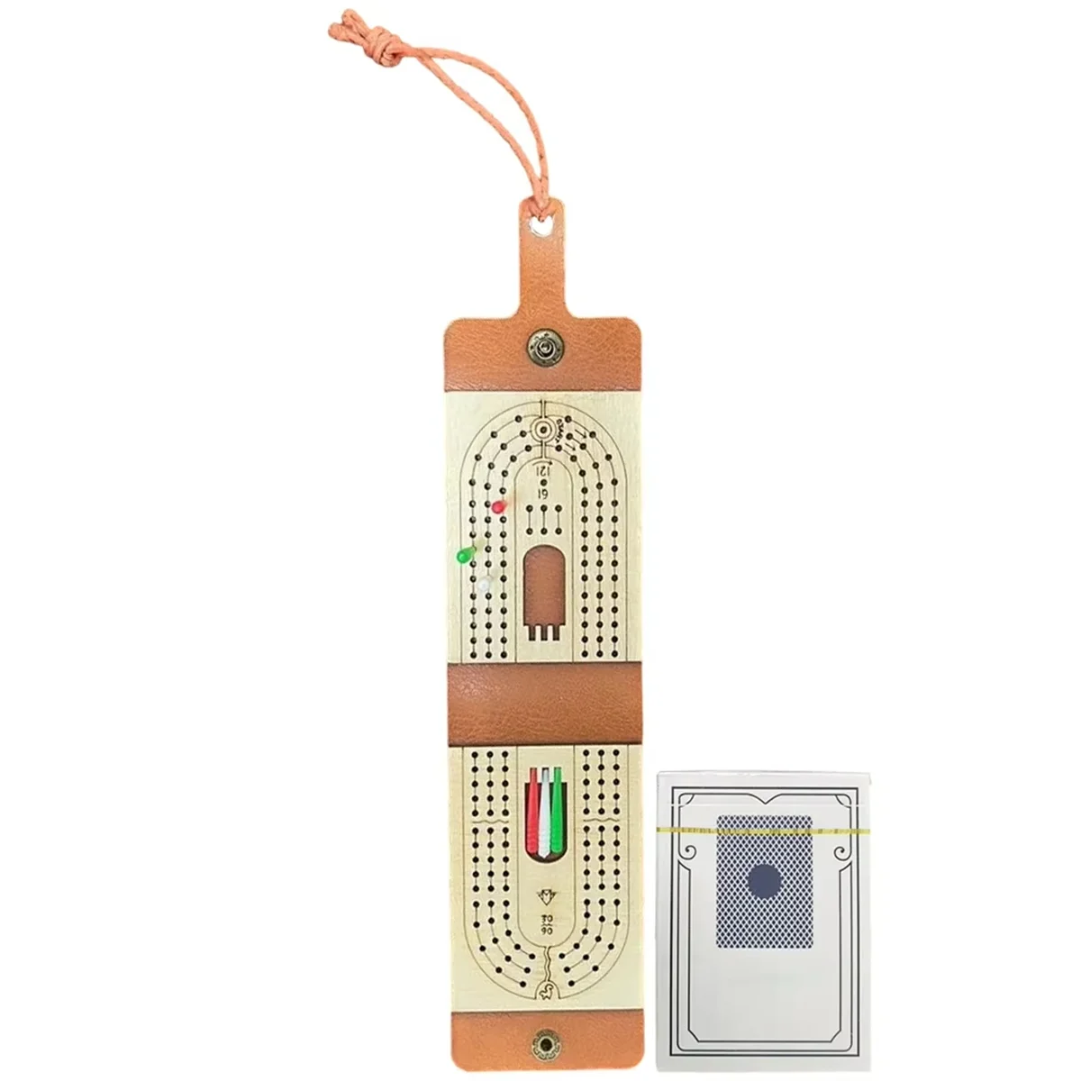 مجموعة ألعاب لوحة Cribbage الخشبية التقليدية QA88X مع 6 أوتاد وسطح أوراق اللعب 2-4 ألعاب لاعب للعبة العائلية الليلية