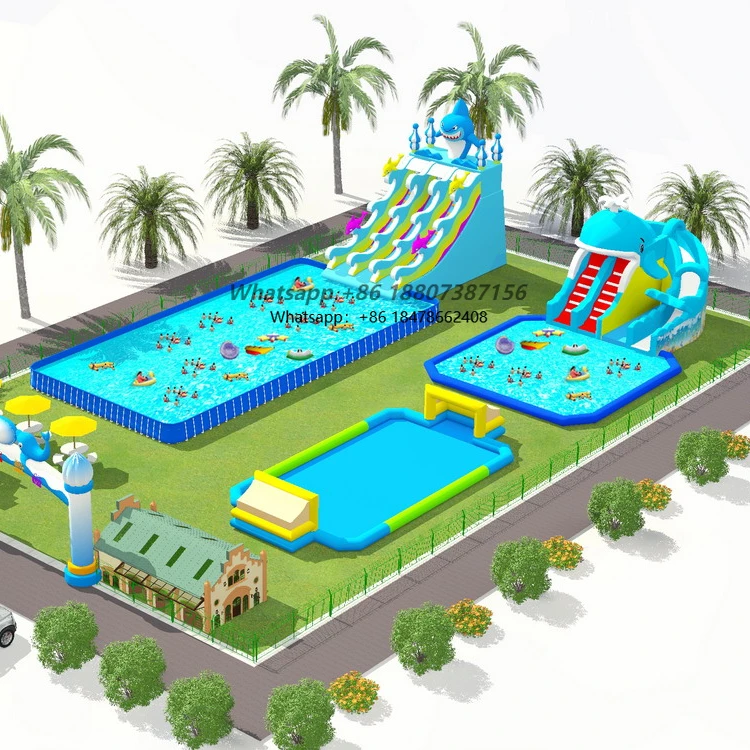 Factory Produced Amusement Inflatable Water Park Slide Water Park Equipment Price