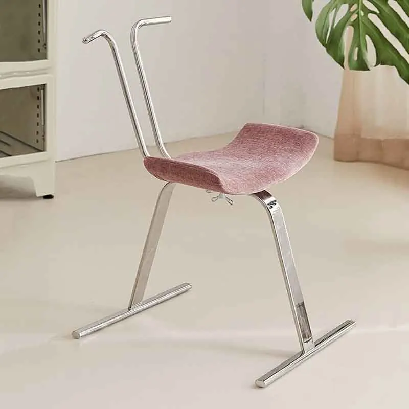 كرسي مسند ظهر من الفولاذ المقاوم للصدأ ، كرسي دراجة معدني مبتكر ، أثاث شمالي ، مقعد ترفيهي ، مقعد عتيق