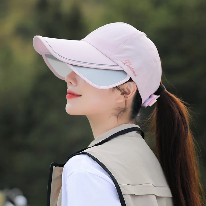 Sunscreen Hat Women Summer Retractable Large Brim Sun Hat Outdoor Sports Quick Dry Waterproof Duck Tongue Baseball Cap