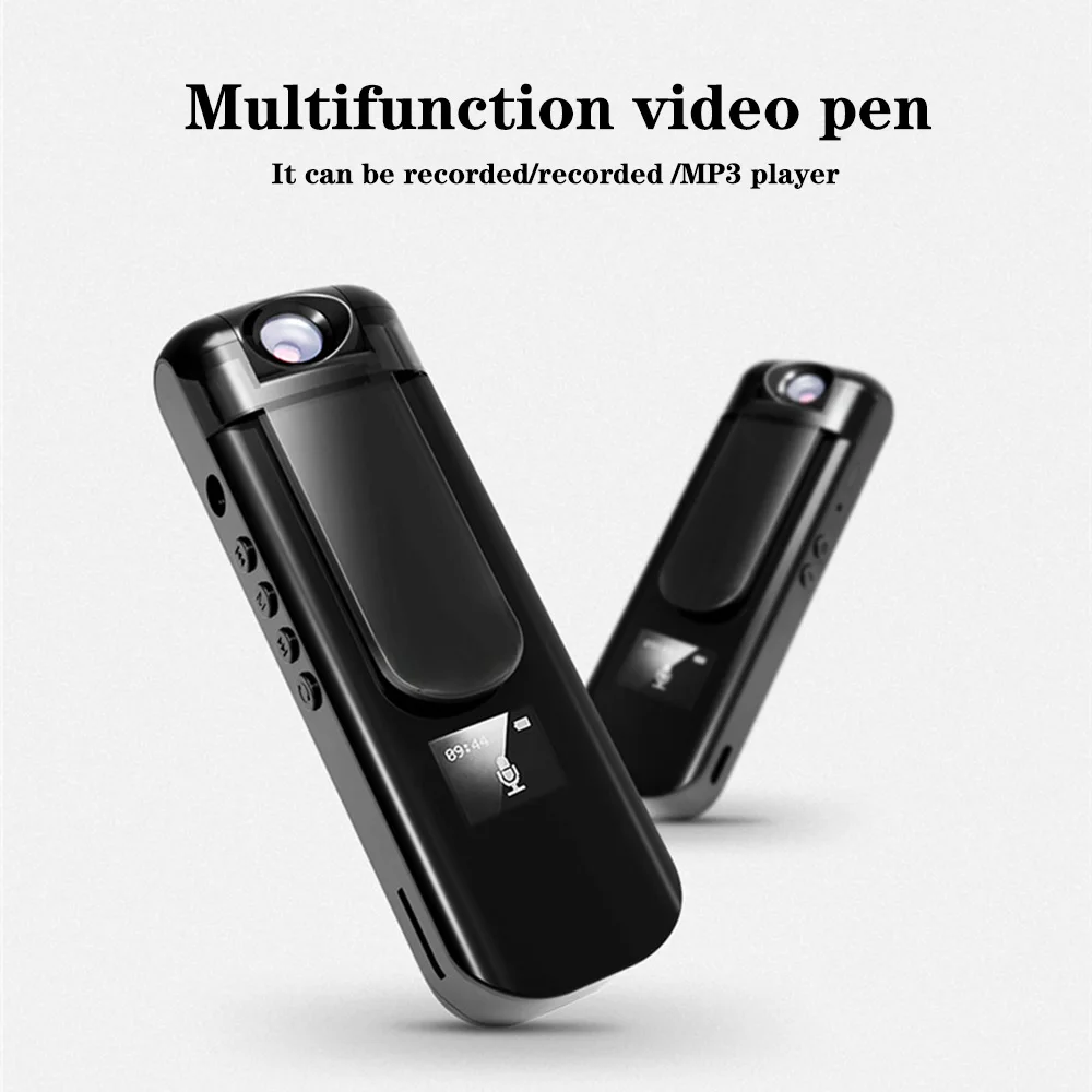 Mini Body Camera 1080P HD Video Camcorder 180° Rotating Night Vision Digital Pen Voice Recorder MP3 Player Bodycam