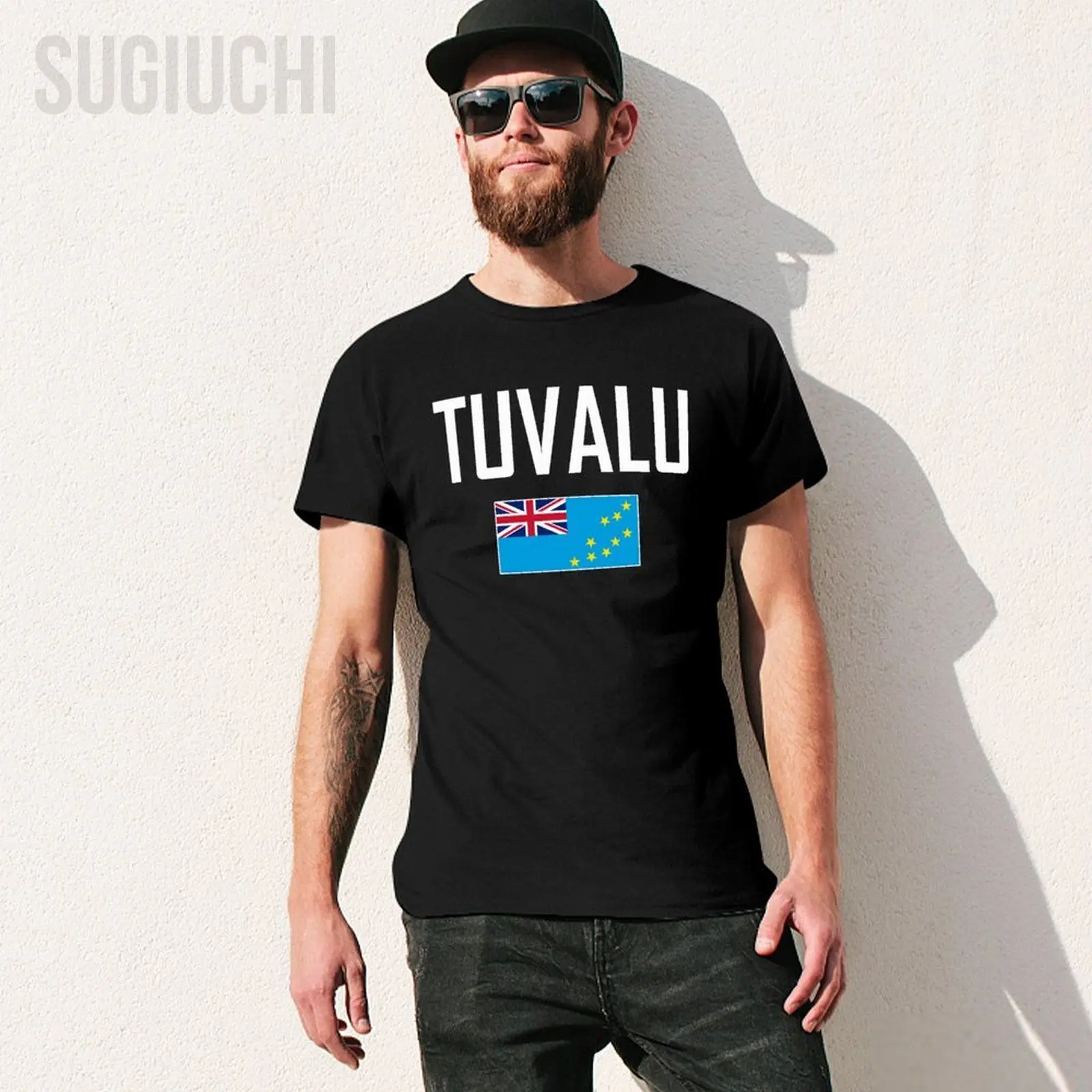 Unisex Men Tshirt Tuvalu Flag And Font Tees T-Shirt O-neck T Shirts Women Boys 100% Cotton Clothing More Color