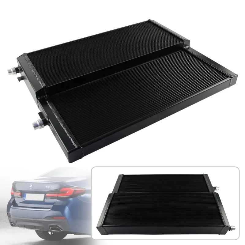 For BMW G-Chassis Black Heat Exchanger Radiator Cooling 5 6 7 8 Series B46 B48 B58 520i 530i 620i 630i 730i 740i 830i 840i 15-24