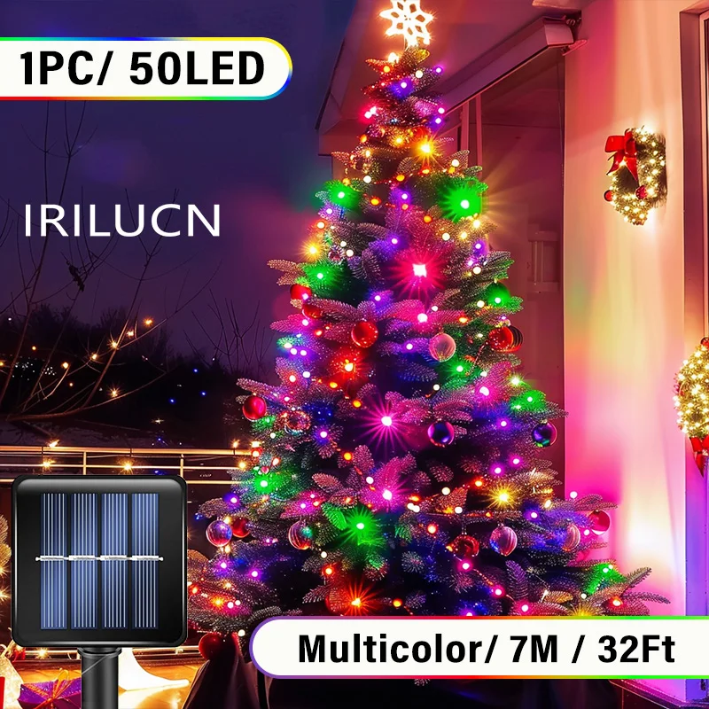 

IRILUCN Solar Light String OutdoOr with 8 Lighting Modes， Fairy Tale Light, Used For Outdoor Garden Holiday Lighting Decor ets