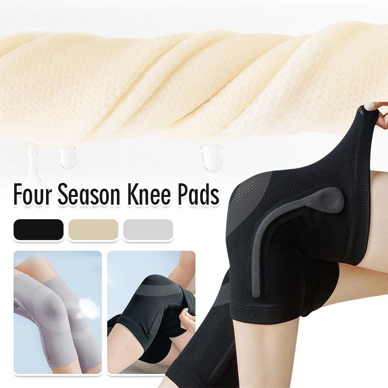 2Pcs Patella Knee Protector Nylon Knee Brace Pad Basketball Knitted Compression Elastic Knee Sleeve Support Sports Warm Sleeve