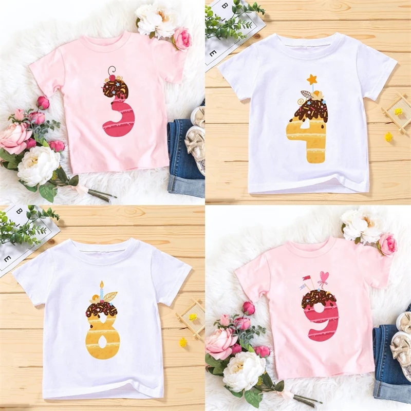 

Donuts Birthday Kids T-shirt Summer Donut Birthday Kids T-shirt Boys Girls Tops Boys Girls Clothes Tops Tee