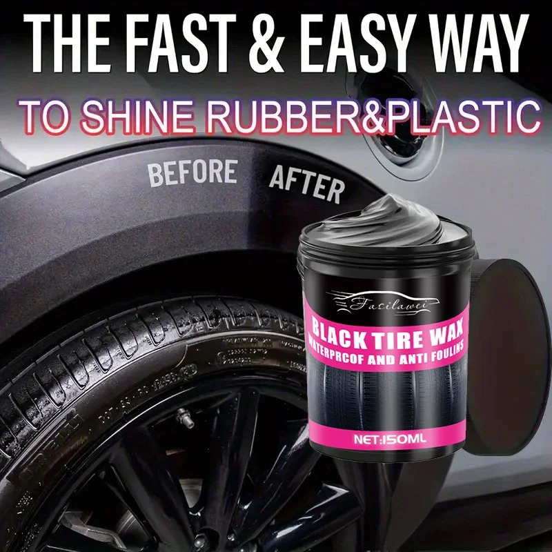 مجموعة العناية بترميم قطع غيار السيارات - معجون تلميع داخلي للسيارة، شمع لمعان الإطارات السوداء، إصلاح وتجديد البلاستيك/اللمعان
