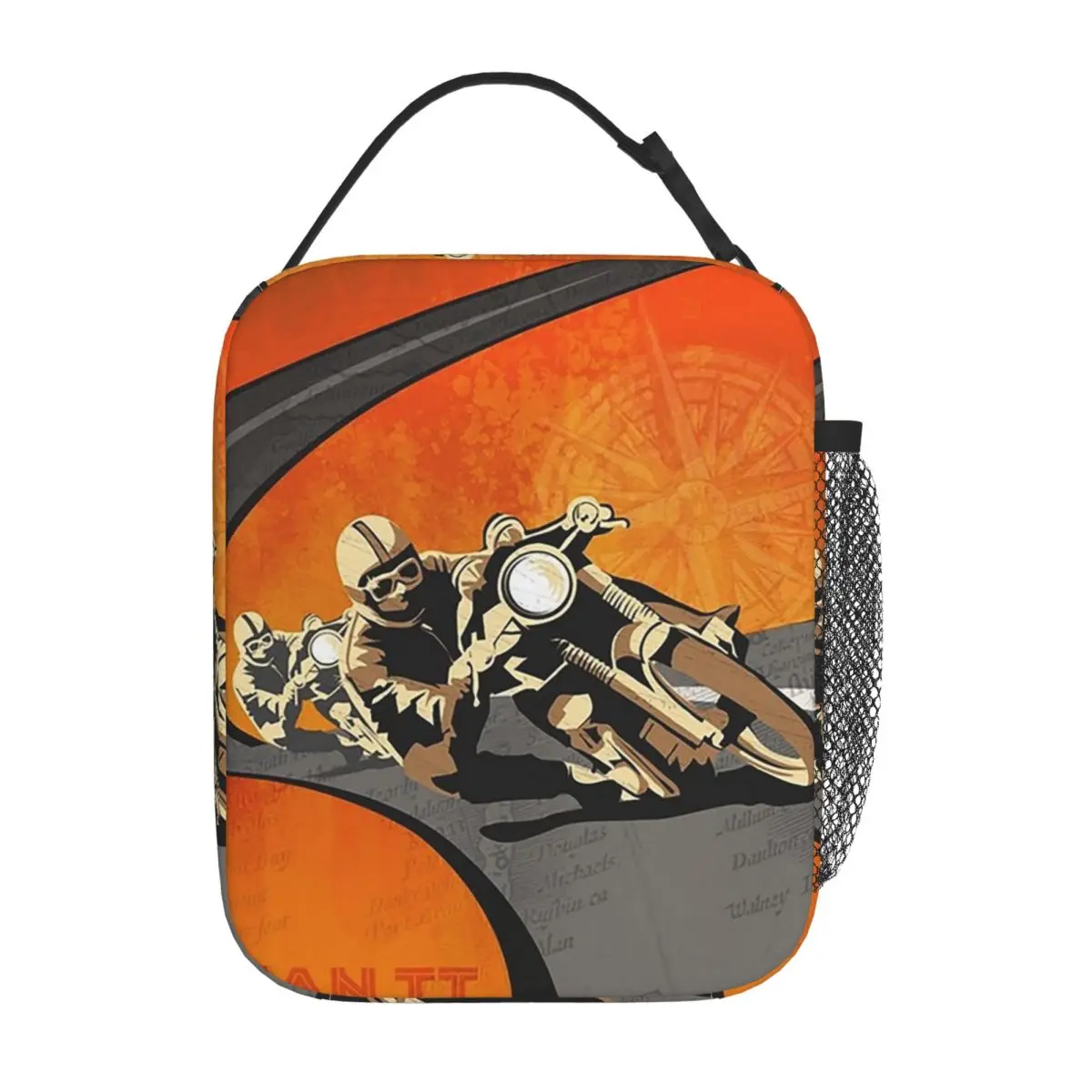 Motorcycle Races Isle Of Man TT Insulated Lunch Bag for Women Kids Portable Food Boxes Thermal Lunch Box Tote