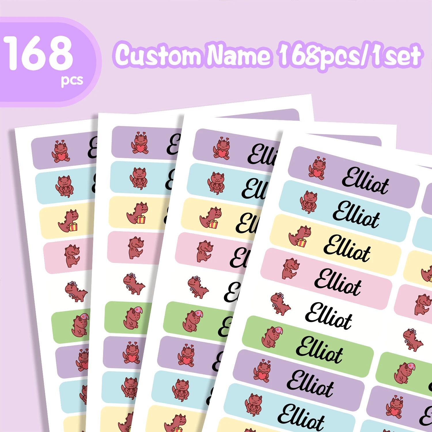 42/84pcs Dinosaur Water Cup Tag Customizable Tag Textbook Label Water Cup Label For School Stationery, Books, Water Cups