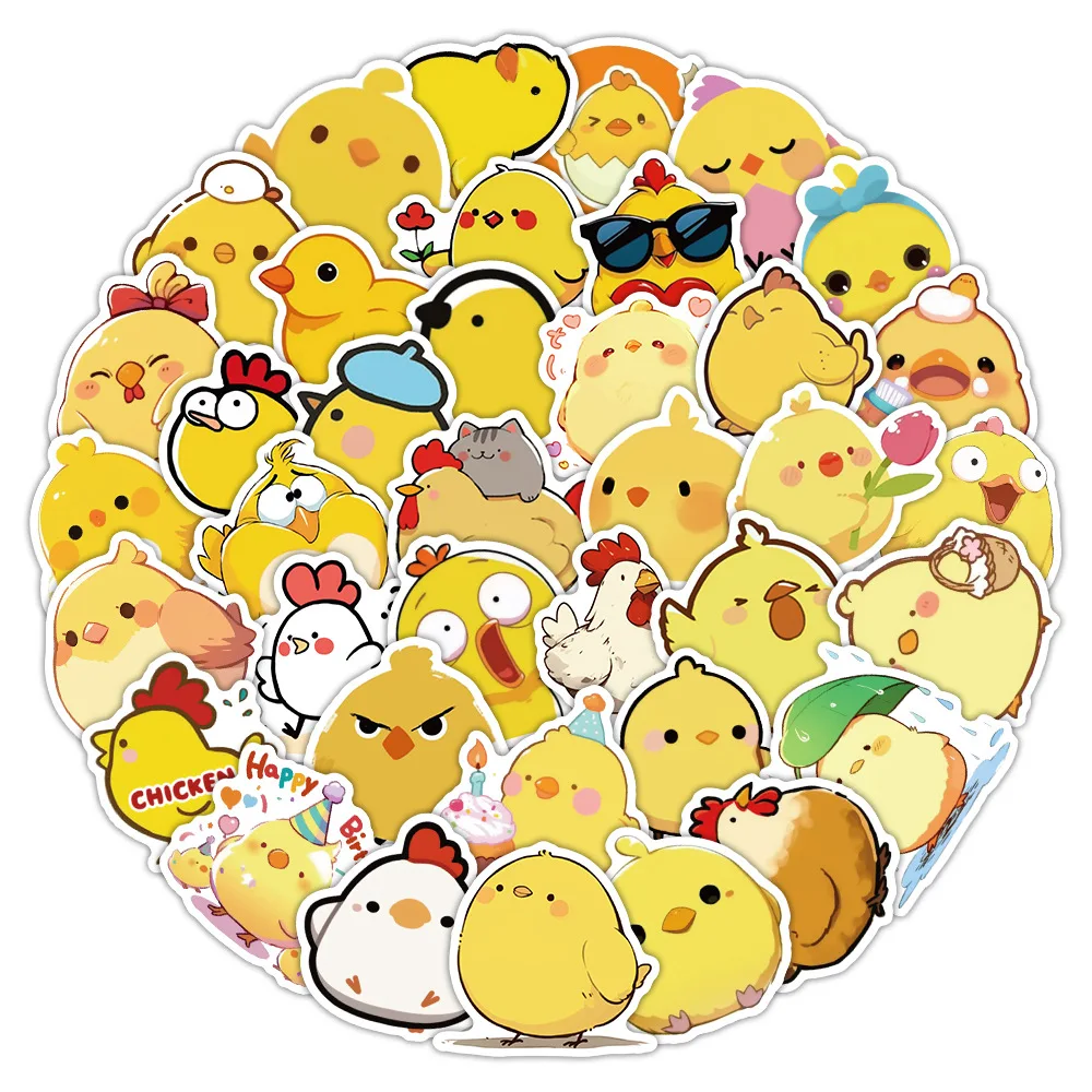 

10/30/53PCS Kawaii Chicken Stickers Chick Graffiti Cute Animal Decals Kids Toys Luggage Laptop Phone Guitar Car Bike Skateboard