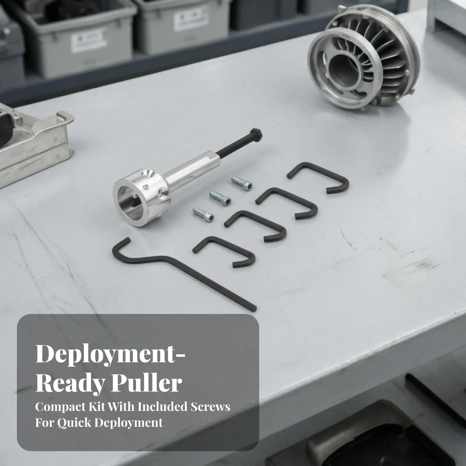Versatile Motor Impeller Puller Tool with Black Steel Screw for 1/2 Inch Direct Drive Shaft Removal Tasks