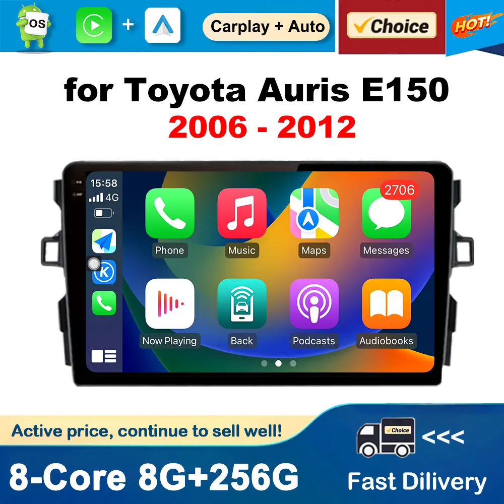 

9 inch Android OS GPS Navigation Car Multimedia Radio Player for Toyota Auris E150 2006 - 2012 Auto Tools WiFi DSP 2 Din NO 2din