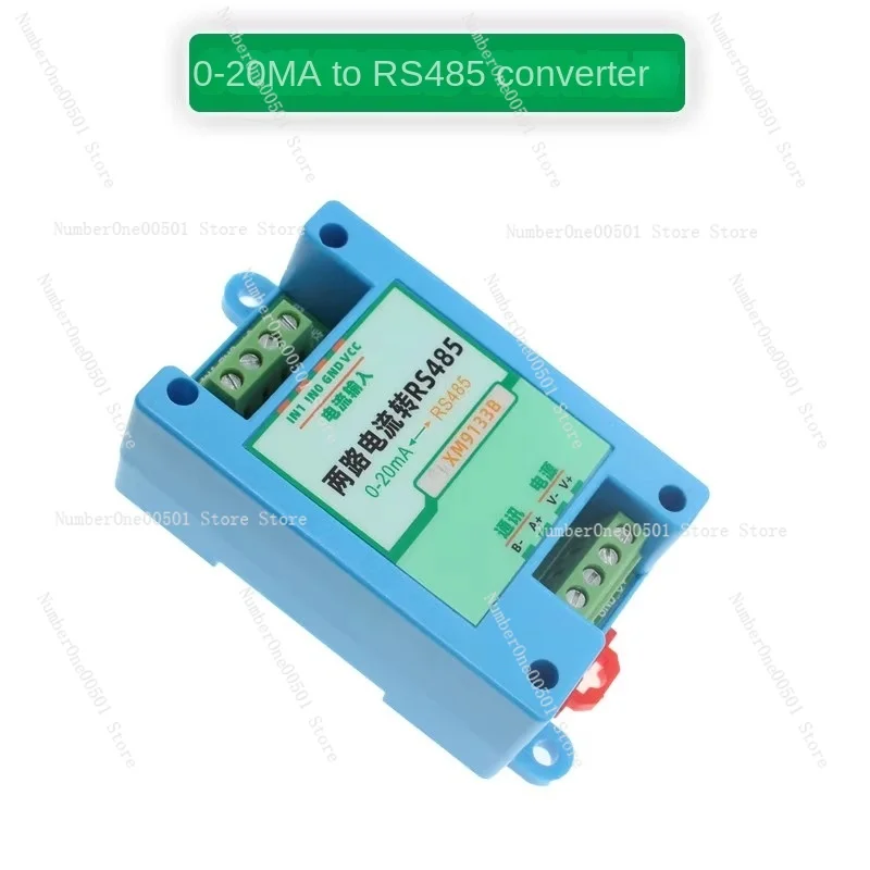 Guide Rail 4-20mA Current 0-5V Voltage 10V To 485 Module Two-channel Analog-to-digital Converter