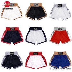 Boxing Shorts Custom Plain Muay Thai Shorts Men Women Kids Satin Fighting Thaiboxing Kickboxing Pants MMA Martial Arts Clothing