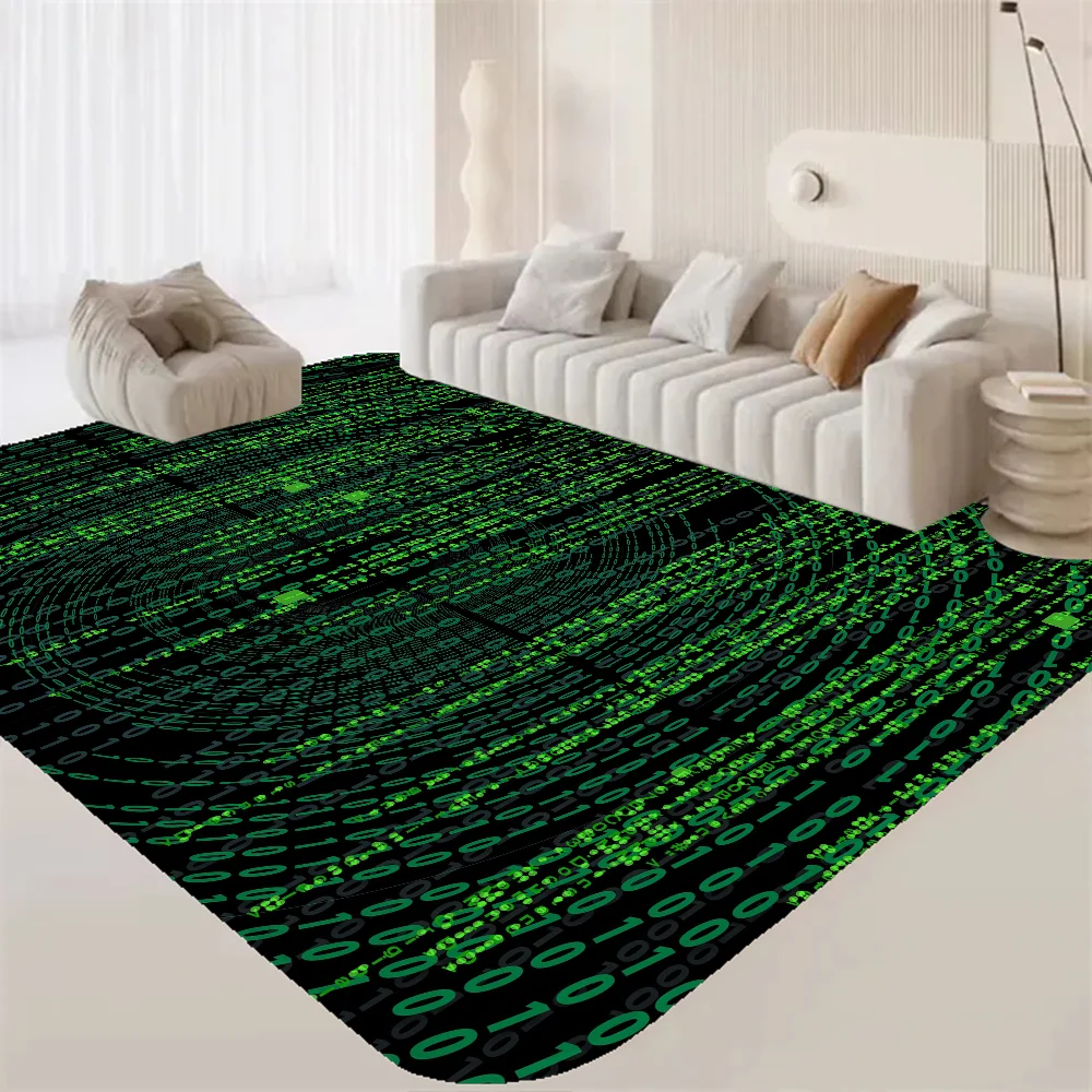 Binary Code The Matrix Program Chart Bathroom Mat Kids Room Bedroom Decoration Balcony Anti-Slip Doormat Living Room Welcome Rug