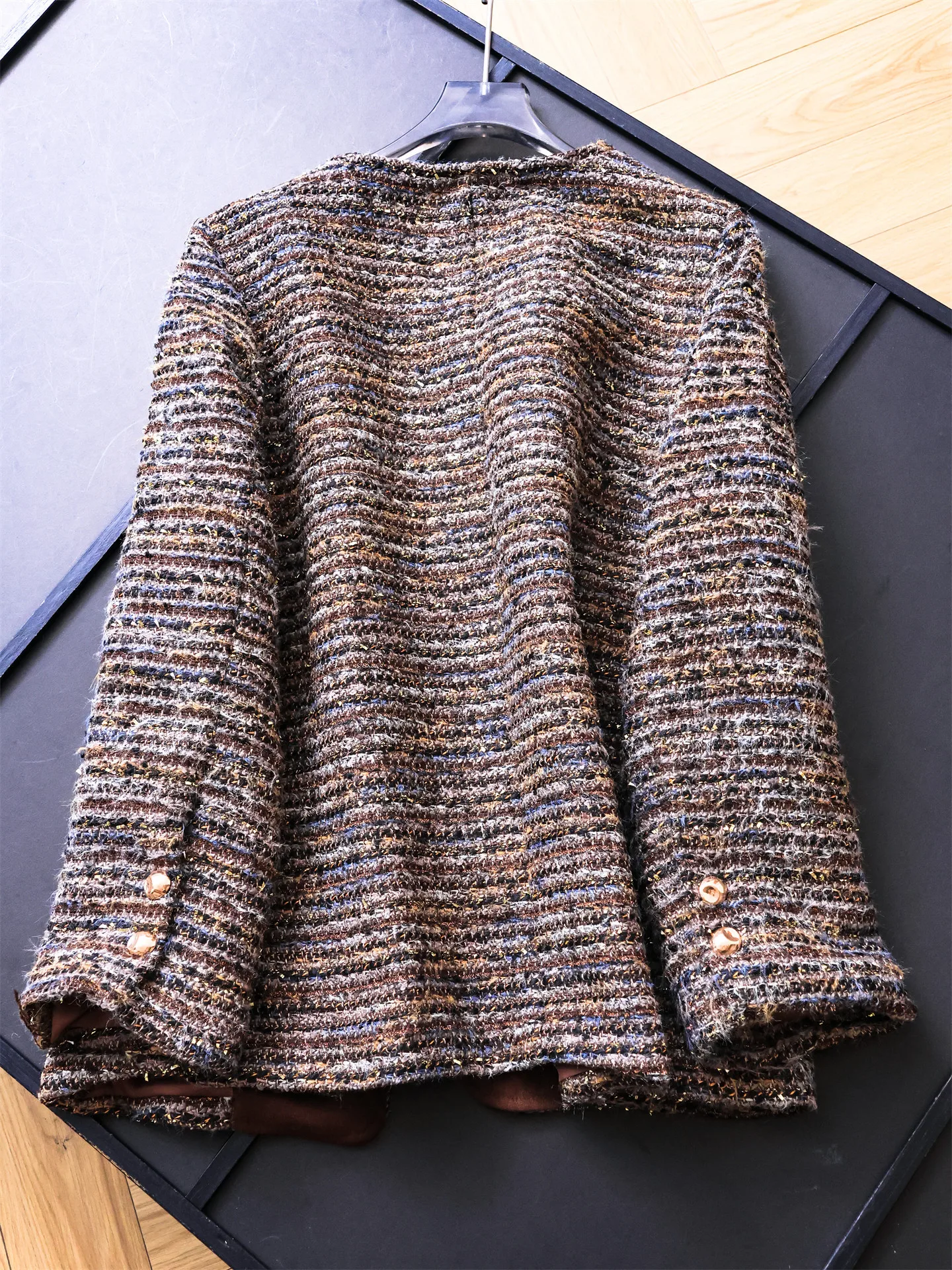 Elegant H-Shape Long Sleeve round Neck Single-Faced Tweed Coat Stylish Shoulder-Line Women's Woolen Coat B898 Fashionable Bus...