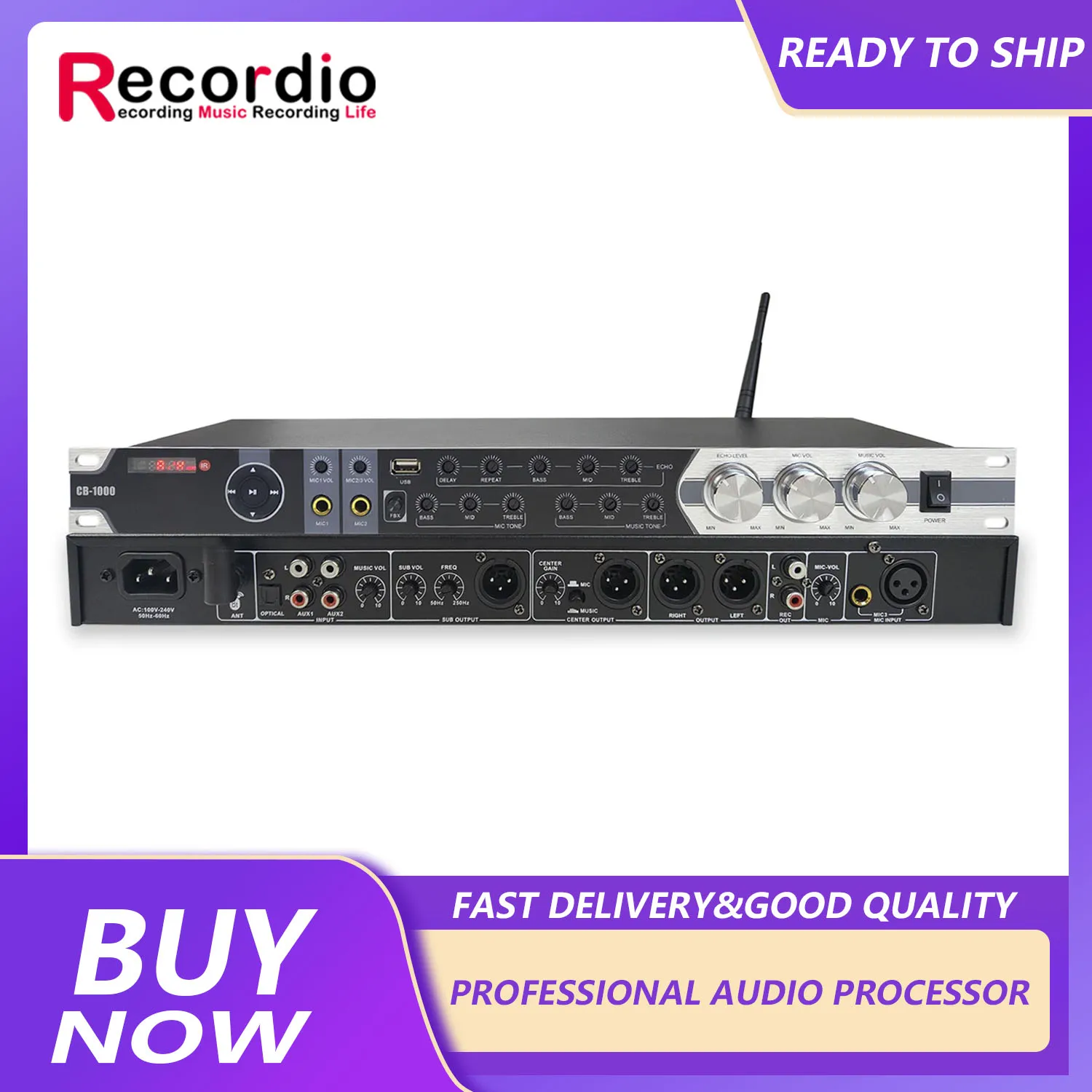 GAX-CB1000 Digital Preamp Effect KTV Sound Mixer Profession Stage Performance Audio Processor