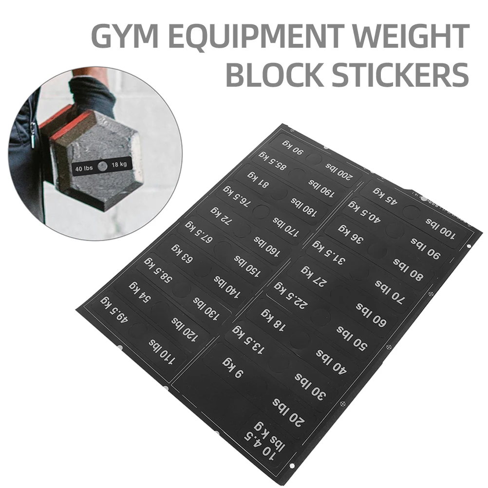 2 Sheets Weight Block Sticker Labels Clear Bold Numbers Easy Identification Gym Equipment Accessories for Weight Racks