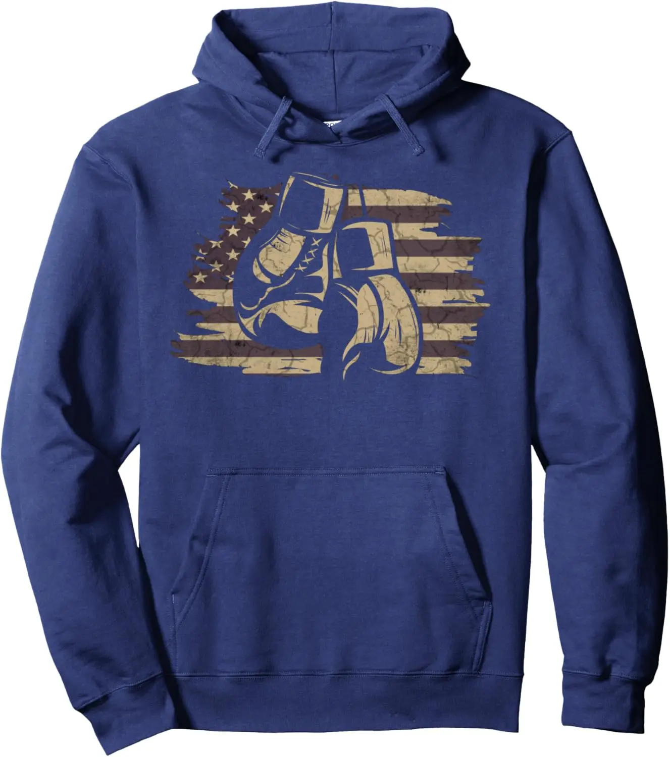 Boxing Gloves American Flag Retro Old School Boxing Pullover  customizable sweatshirt women mens Hoodie funny Hoodie