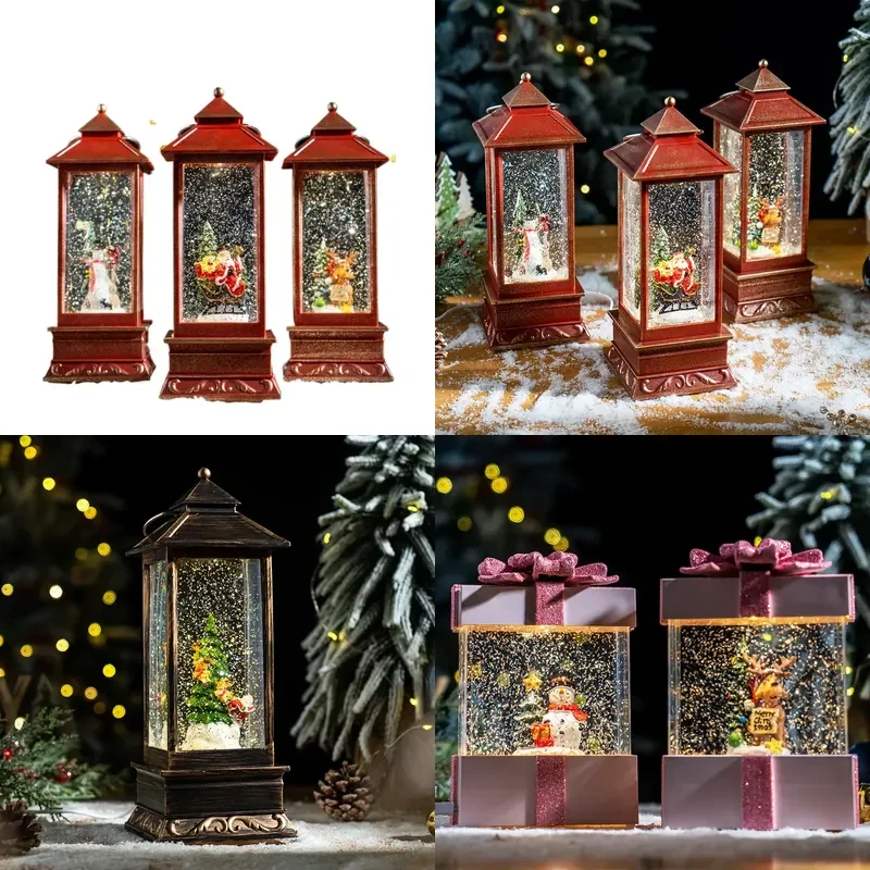 Christmas Decoration Ornaments Snowflakes Music Lights Scene Arrangement Shop Window Display for Holiday Party Home Decor