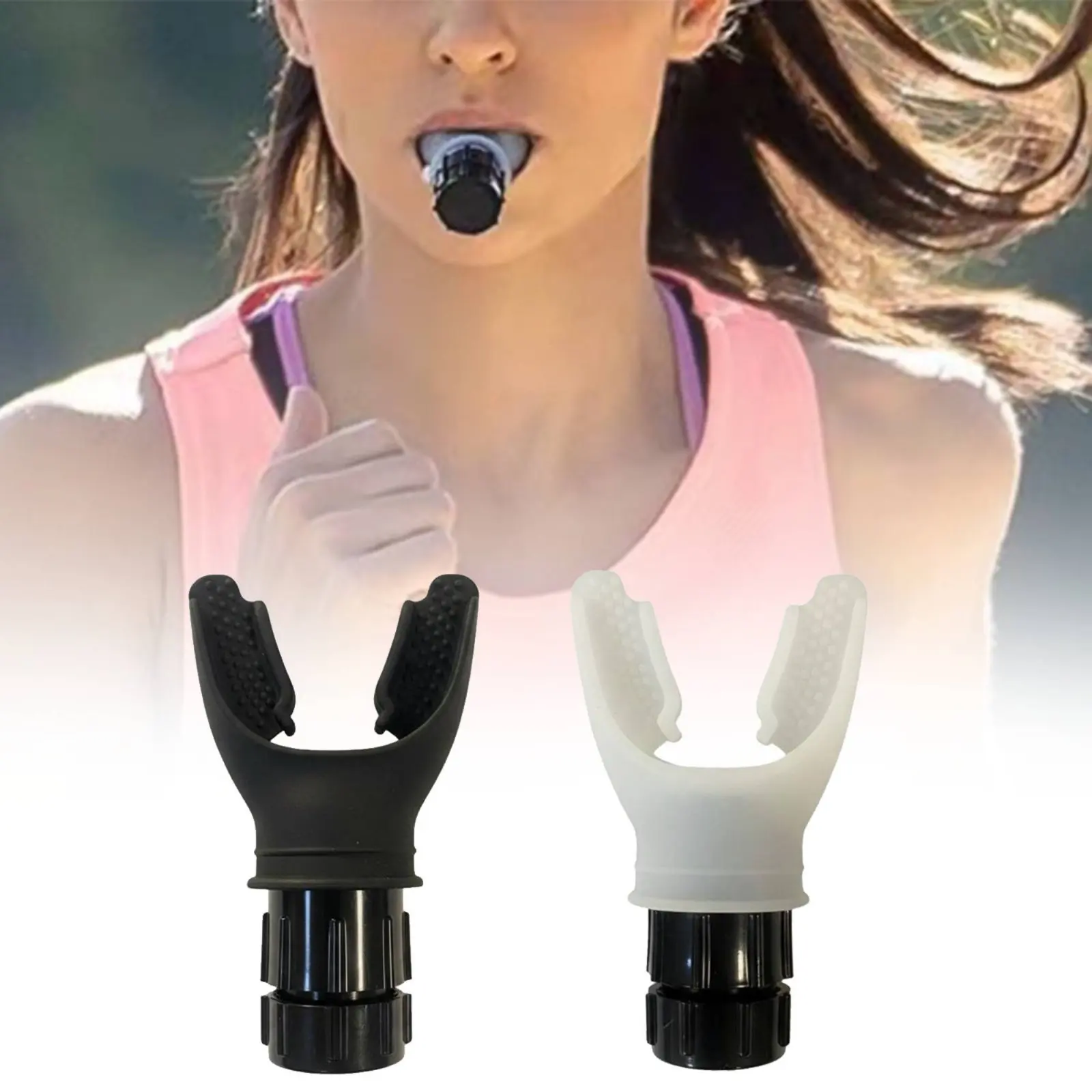 

Breathing Training Device Silicone Mouthpiece Lung Capacity Exerciser Respiratory Muscle Exerciser Easy to Clean for Stretching