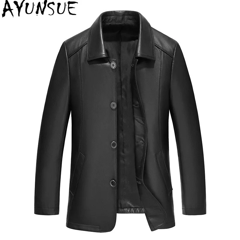 

AYUNSUE Real Leather Jacket Men Spring Autumn Mens Clothes Business Casual Genuine Sheepskin Leather Coat 2025 Jaqueta Couro