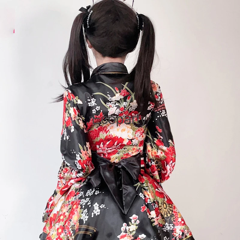 2024 Frauen japanische Kimono Yukata Roben Kawaii Mädchen Blumen gedruckt Haori Anzug schöne Lolita Kleid für Frauen Anime Kostüme