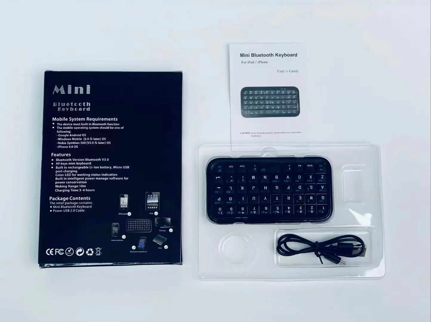 

Multi System Universal Wireless Bluetooth Mini Portable Keypad keyboard for ipad iphone4.0 os ps3 smart phone pc htpc