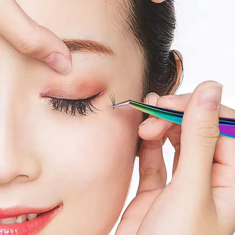 4Pcs High Precision  Anti-static Stainless Steel Superhard Eyelashes Tweezers for Classic Individual and Volume Lashes Extension