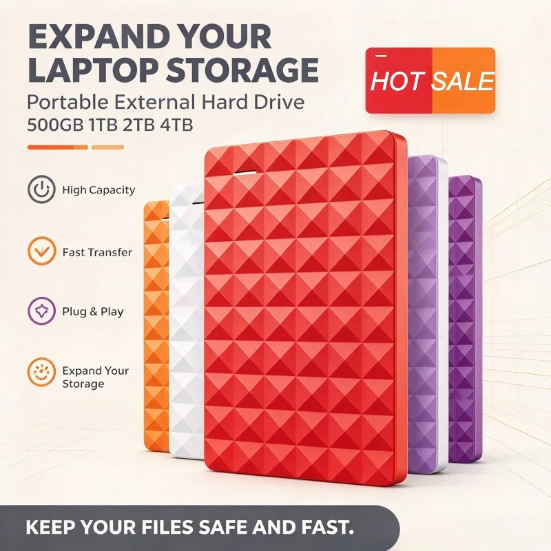 オリジナル25インチポータブル外付けハードドライブ、500gb～4tb、usb30対応、超高速拡張ストレージ。ノートパソコンやpcの内部に接続し、高速データ転送が可能。