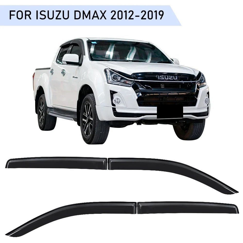 Window Visor Wind Deflectors Weathershield For ISUZU D-MAX 2012-2019 Matte Black Weather Shield DOUBLE CABIN Car Accessories