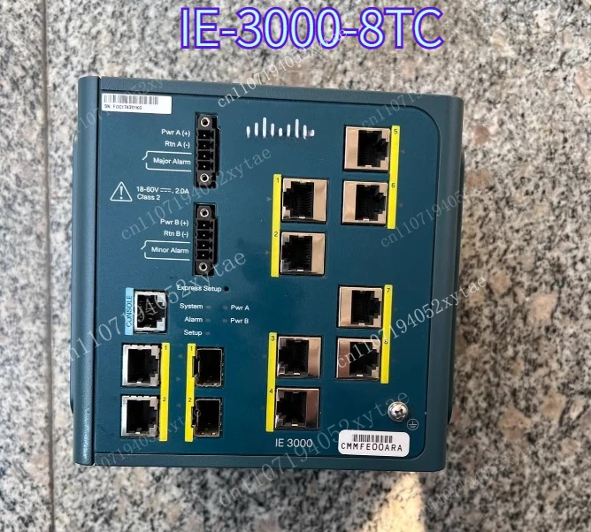 IE-3000-8TC industrial switch, 8 Ethernet ports, functions normally, tested OK