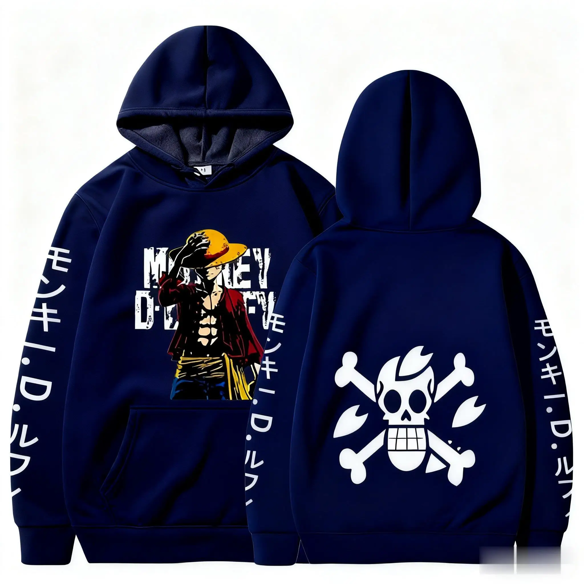 Een Stuk Anime Monkey D Luffy Hoodie Sweatshirt Mannen Vrouwen Nieuwe Cartoon Print Streetwear Cosplay Jas Casual Winter Trui