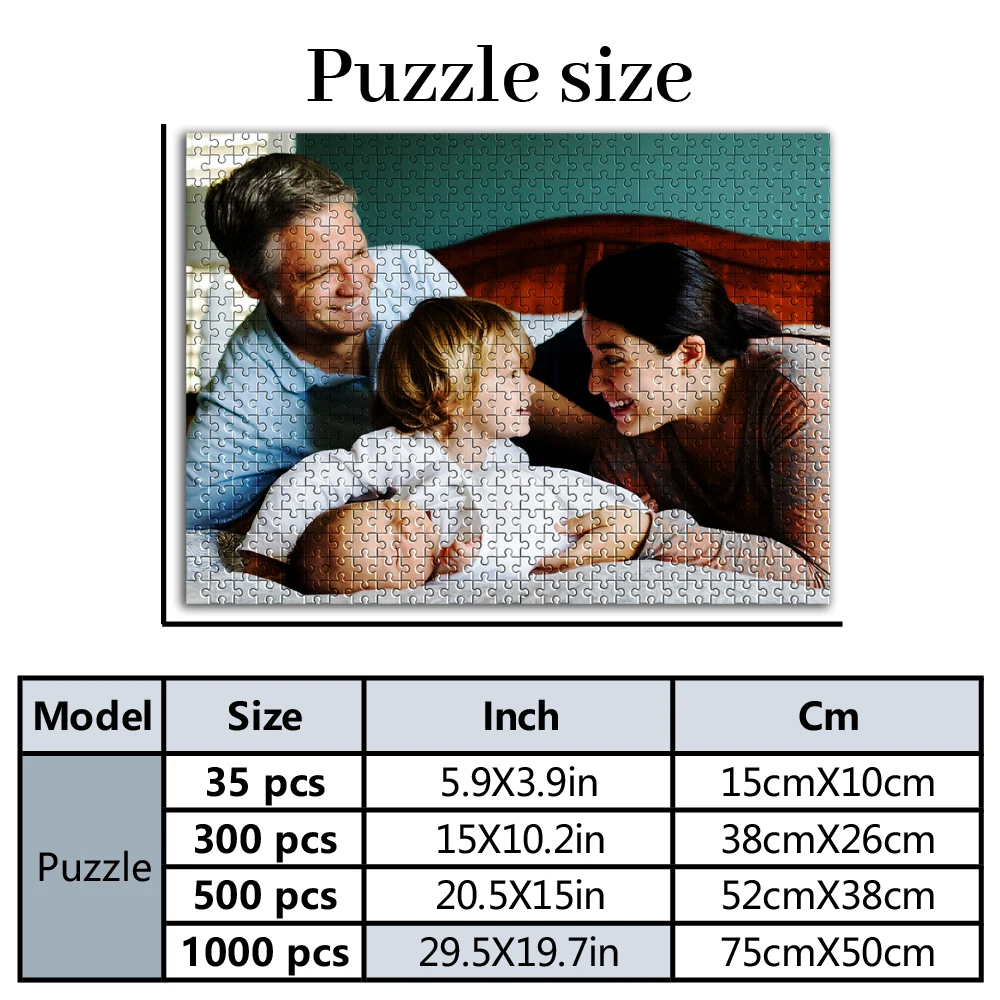 35/300/500/1000pcs Personalized Custom Photo Puzzle Family Photo Creative Commemorative Gift Families Games