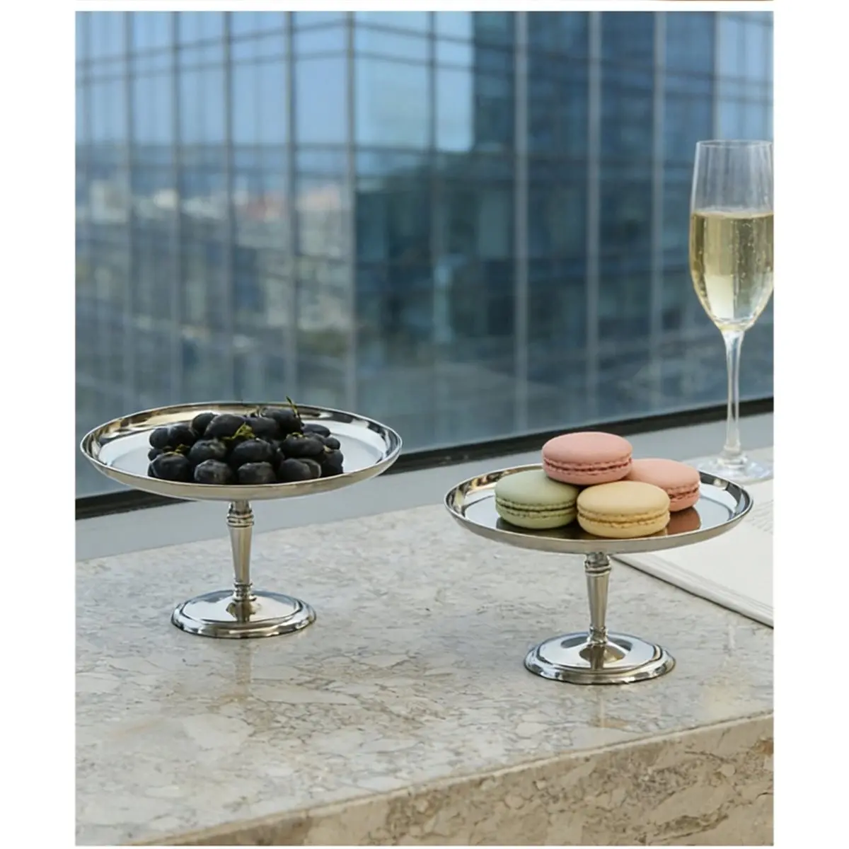 Stainless Steel Small Cake Stand, Dessert Display Stand, Cake Plate, High-Foot Cake Cup for Cup Cakes, Fruits, Cookies