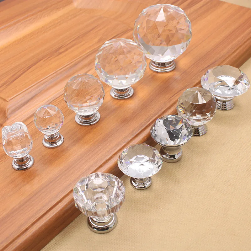 30mm Kristallglas-Knöpfe in Diamantform, Schrankgriffe, Schubladenknöpfe, Küchenschrankgriffe, Möbelgriff-Hardware – Detail 2