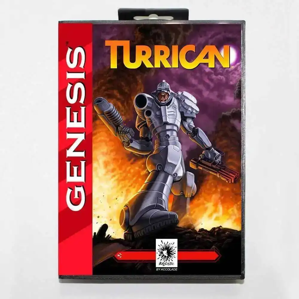 

Turrican MD Game Card with Custom US Box for 16 Bit Sega Megadrive Genesis Console