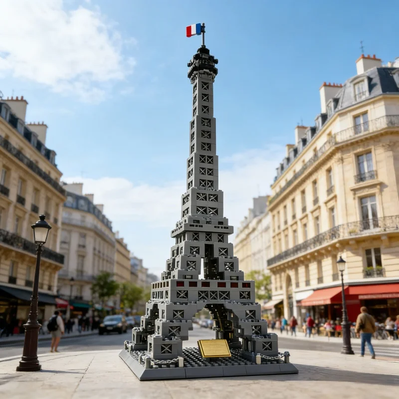 Wereldarchitectuur Street View Kinderbouwsteen Model Eiffeltoren Hoge moeilijkheidsgraad Montage Ornament Speelgoed voor kindercadeaus